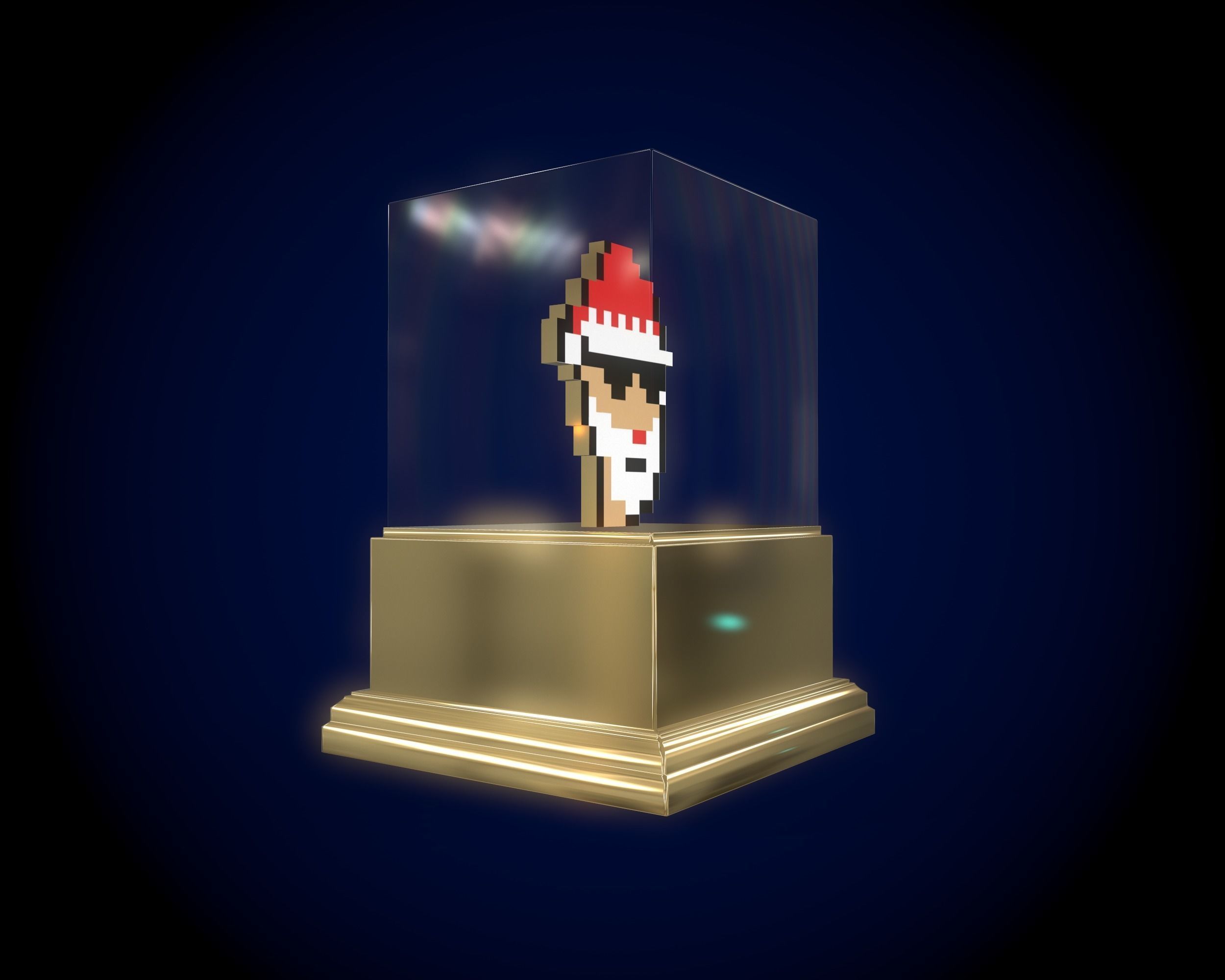 Gold Punk Santa Low-poly 3D model_10