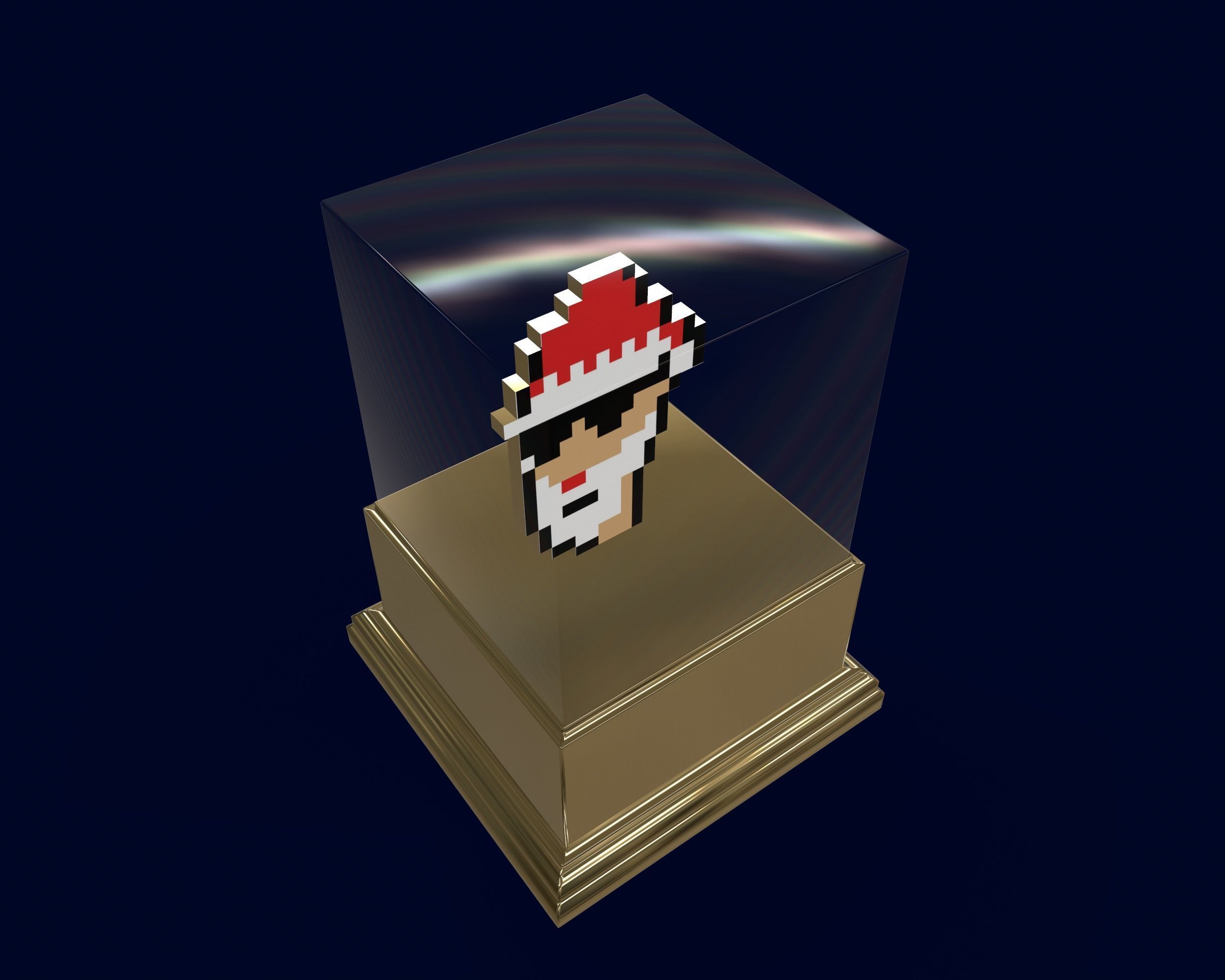 Gold Punk Santa Low-poly 3D model_11