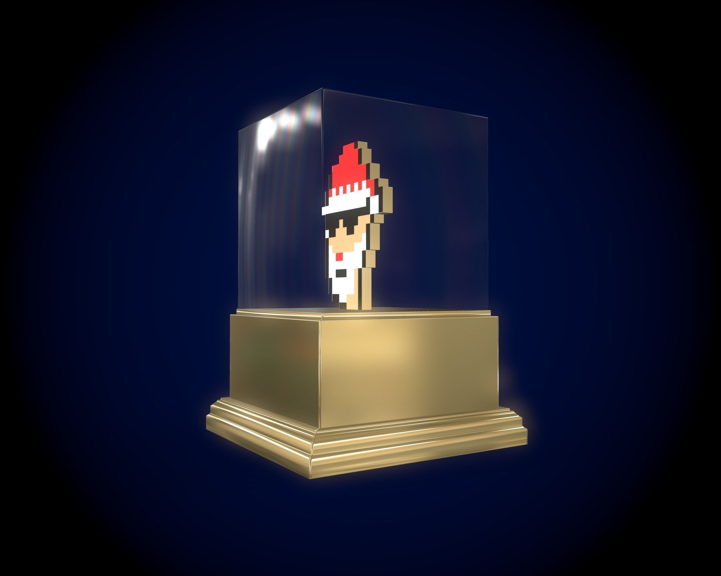 Gold Punk Santa Low-poly 3D model_8