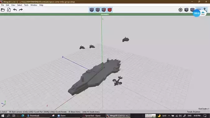 space aircraft carrier Free 3D model