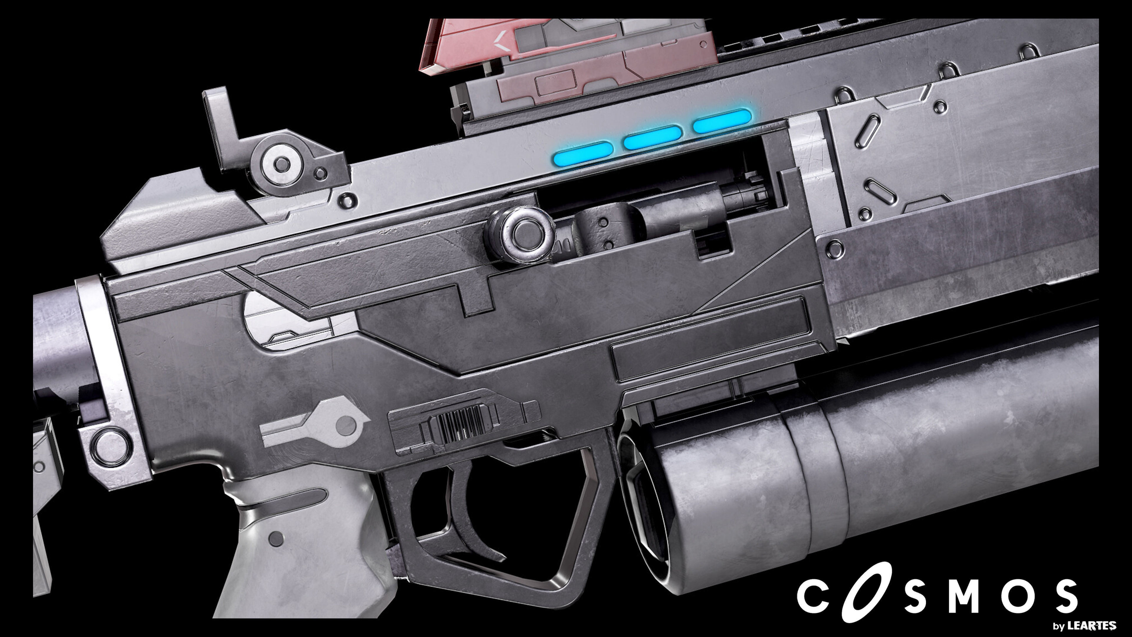 Cyberpunk AR-Shark Low-poly 3D model_3