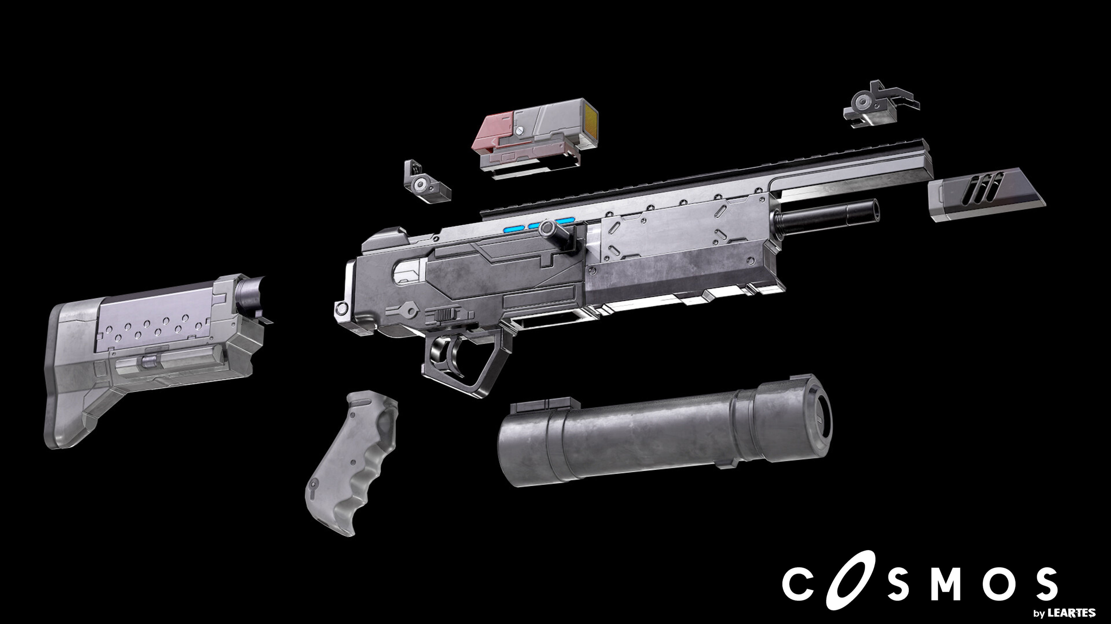 Cyberpunk AR-Shark Low-poly 3D model_5