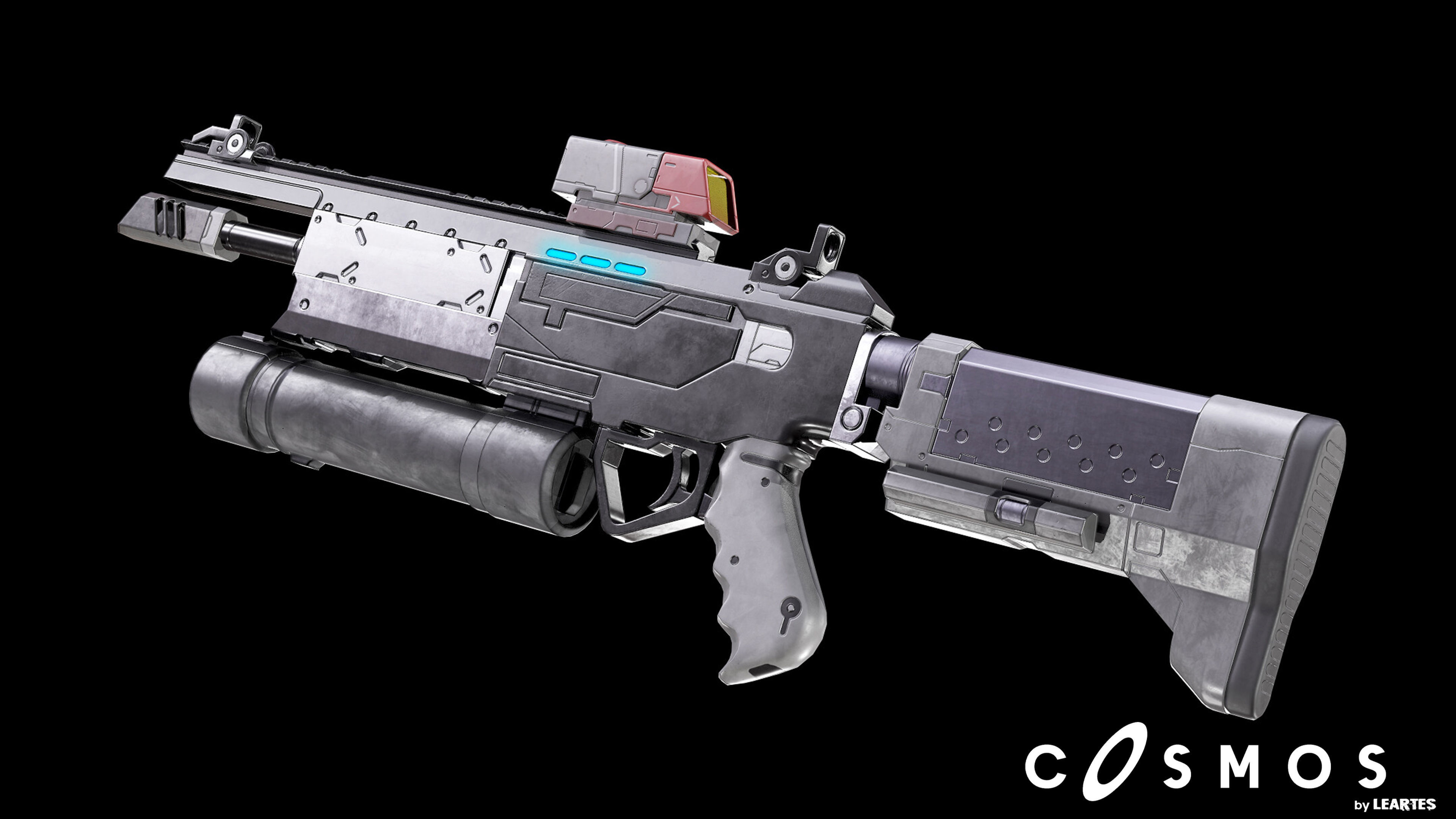 Cyberpunk AR-Shark Low-poly 3D model_1