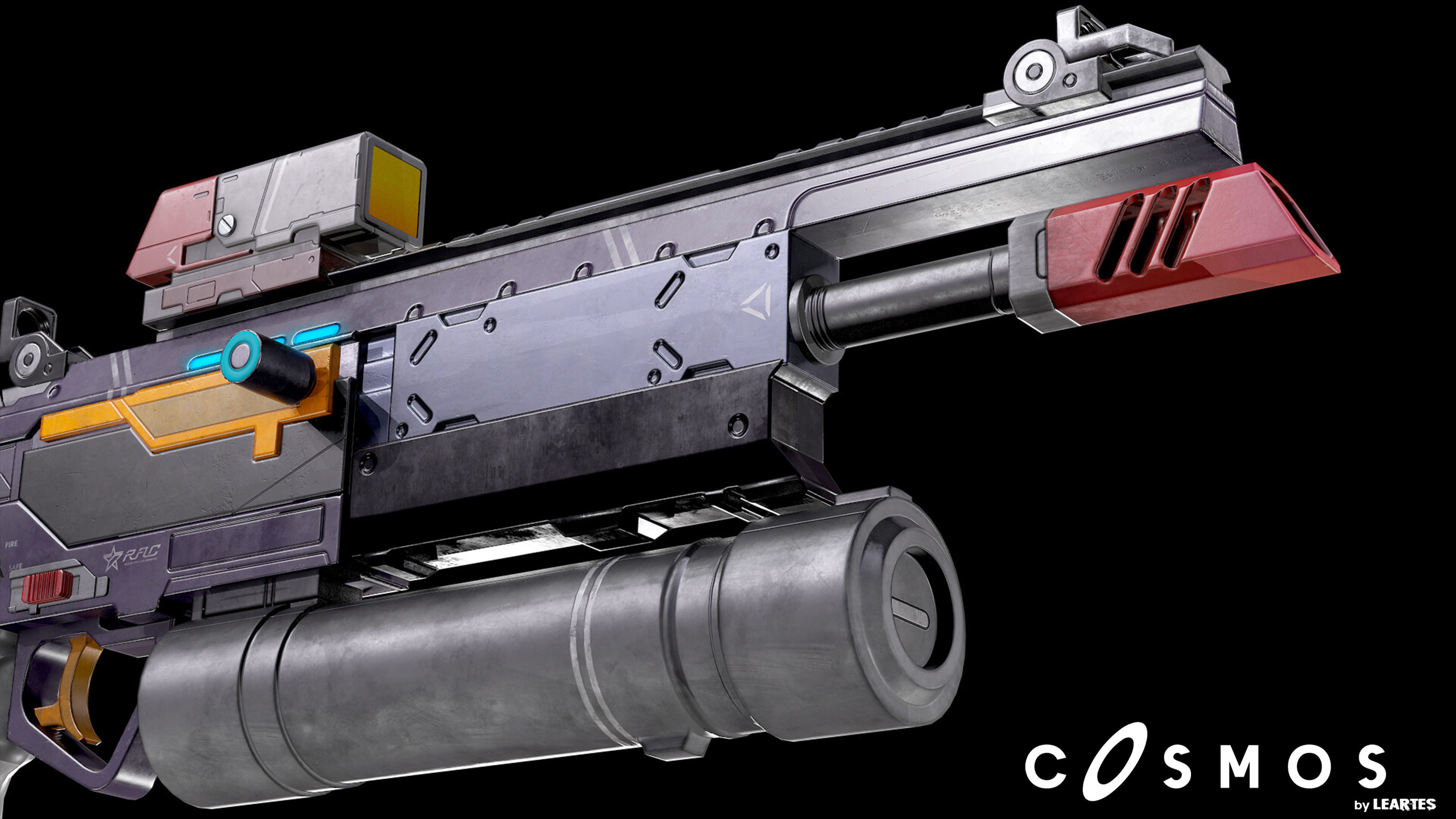 Cyberpunk AR-Shark Low-poly 3D model_4