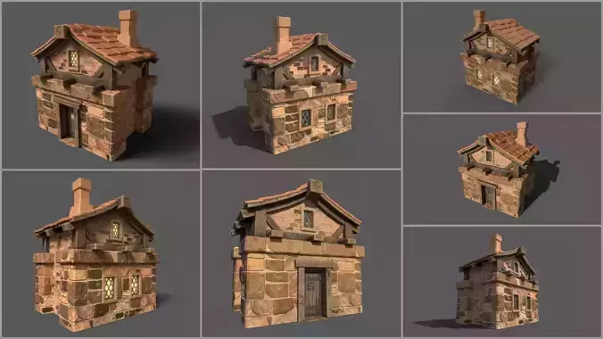 Stylized Cartoony Medieval House
