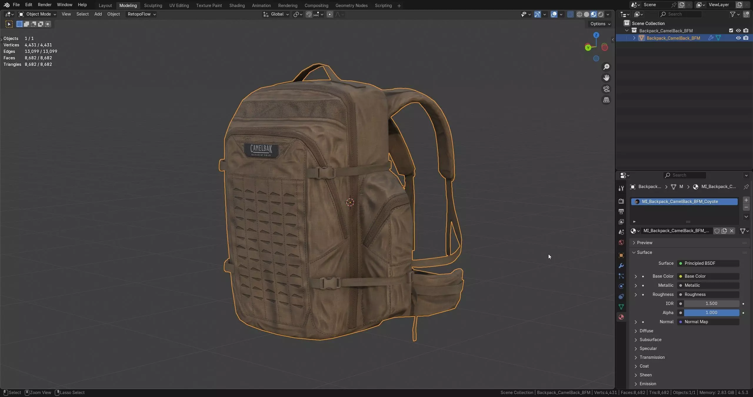 CAMELBAK BFM BACKPACK Low-poly 3D model_9