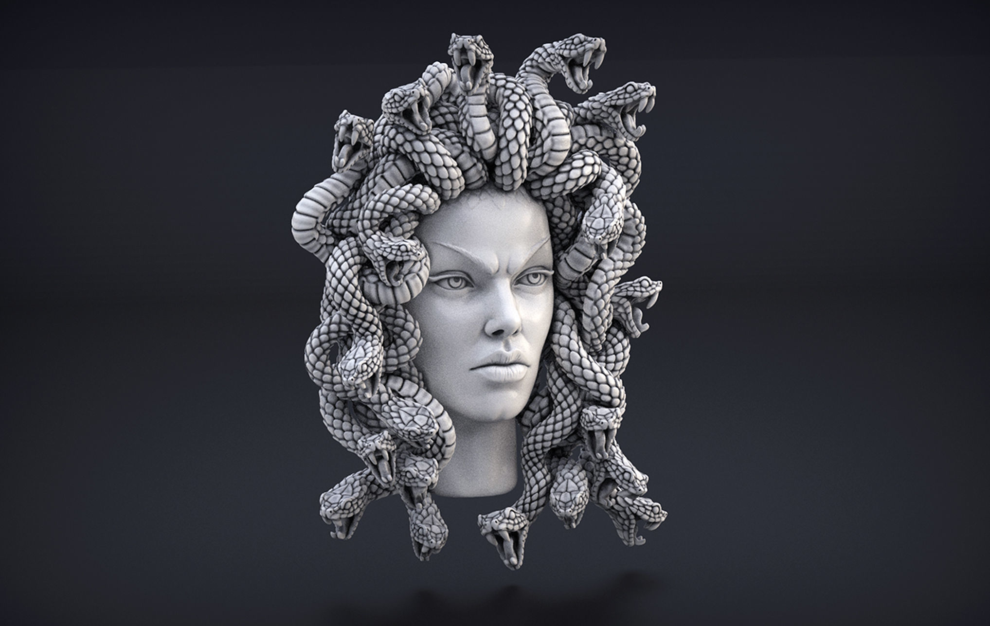 High Detailed Medusa Head 3D print model_8