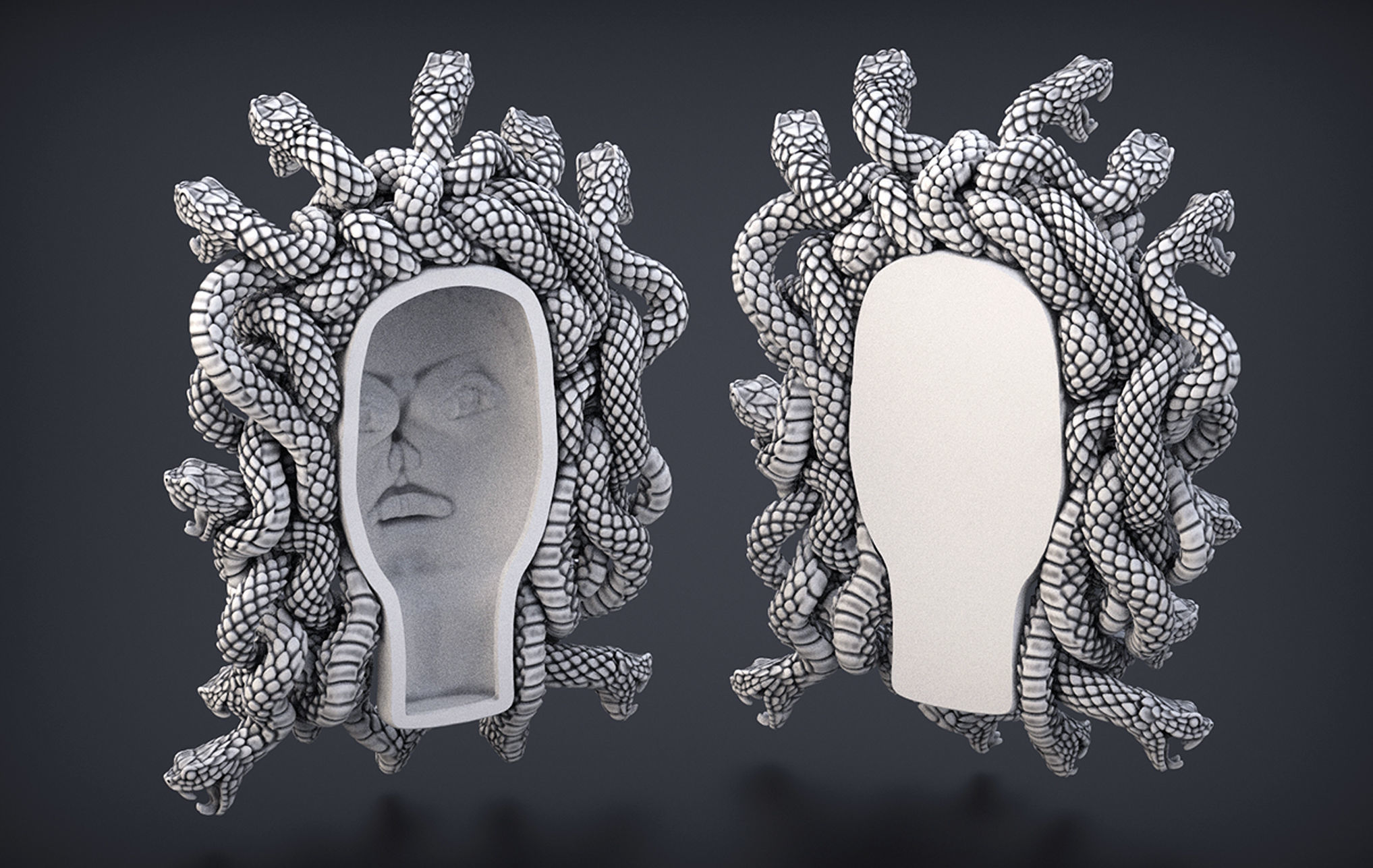 High Detailed Medusa Head 3D print model_2