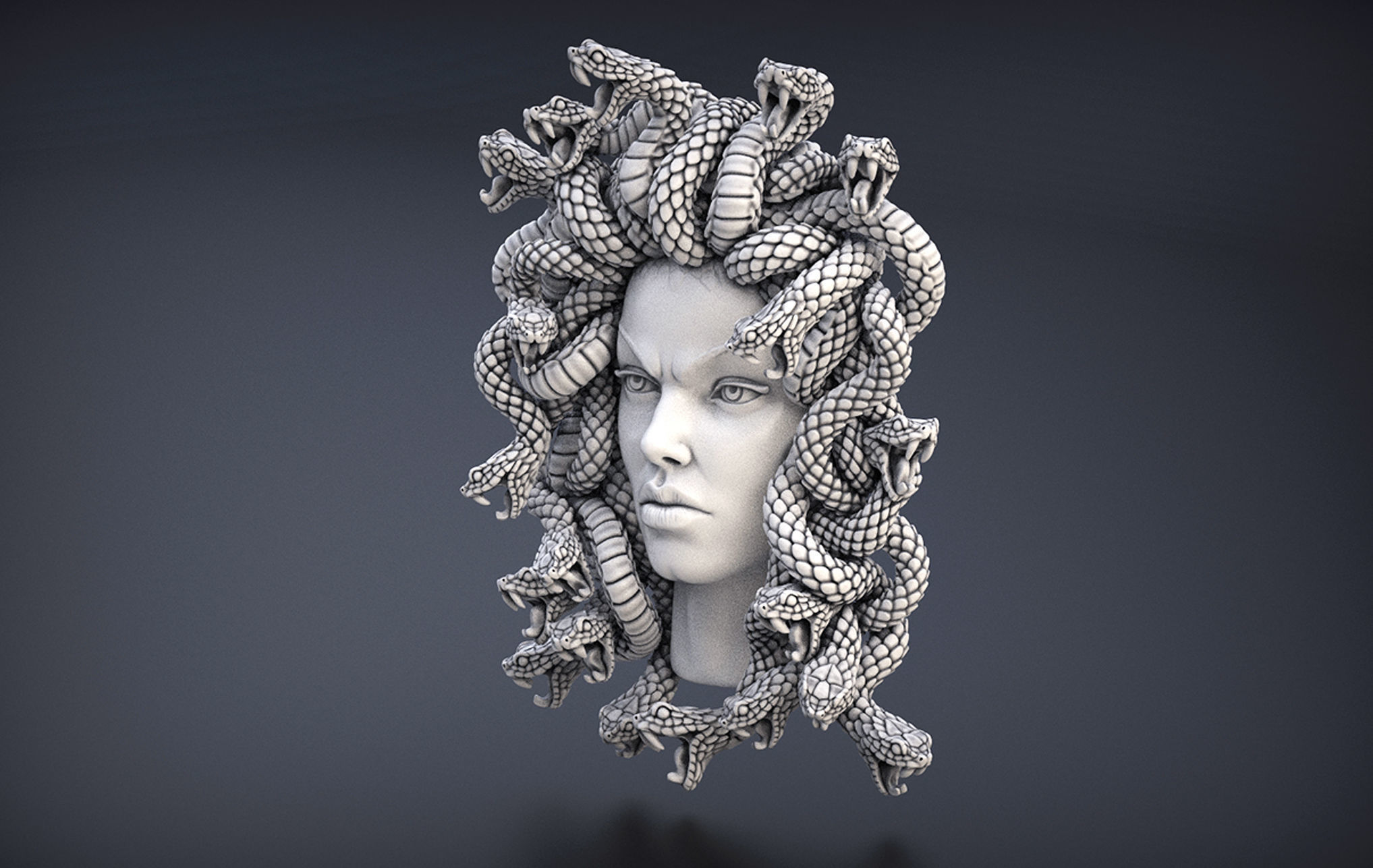 High Detailed Medusa Head 3D print model_6