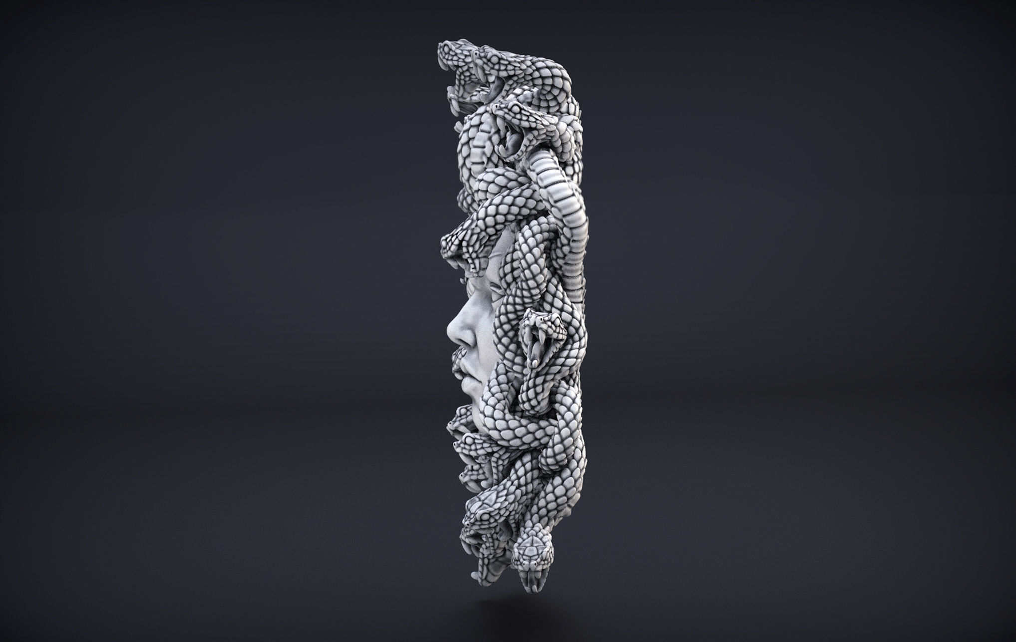 High Detailed Medusa Head 3D print model_9