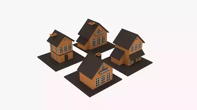 Cartoon Halloween Houses