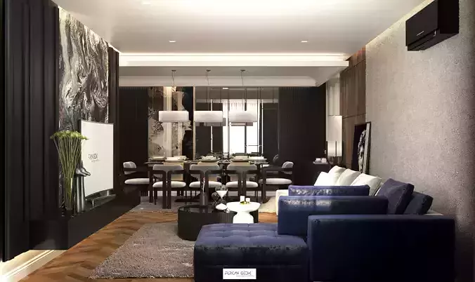 Living and Dining Room AE House 3D model