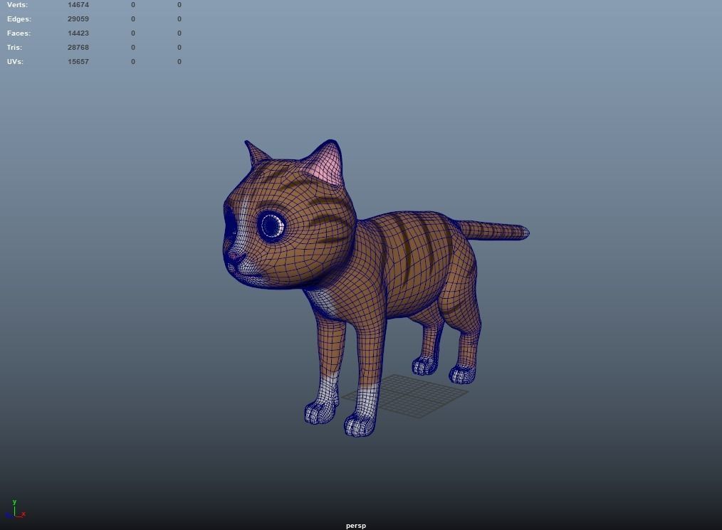 Cartoon Cat 3D model_5