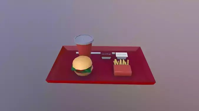 Low Poly Burger Menu Free low-poly 3D model