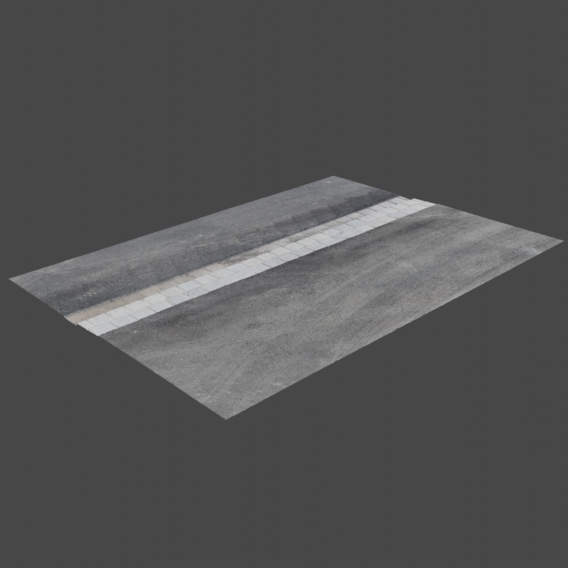 Sidewalk 1 road with line 3D model_2