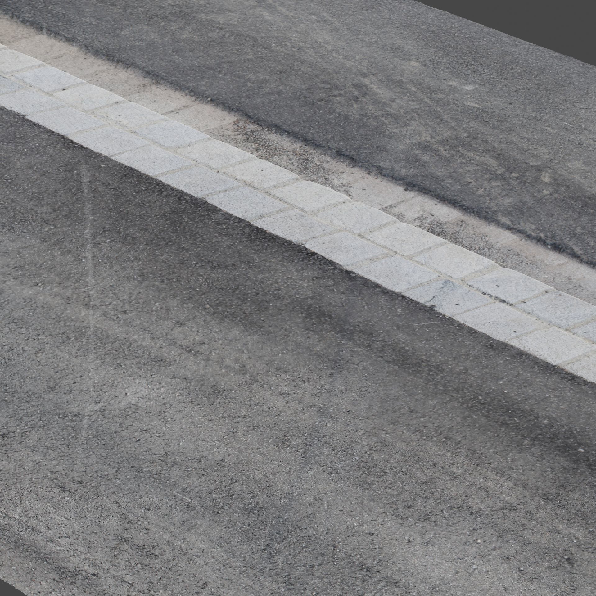 Sidewalk 1 road with line 3D model_5