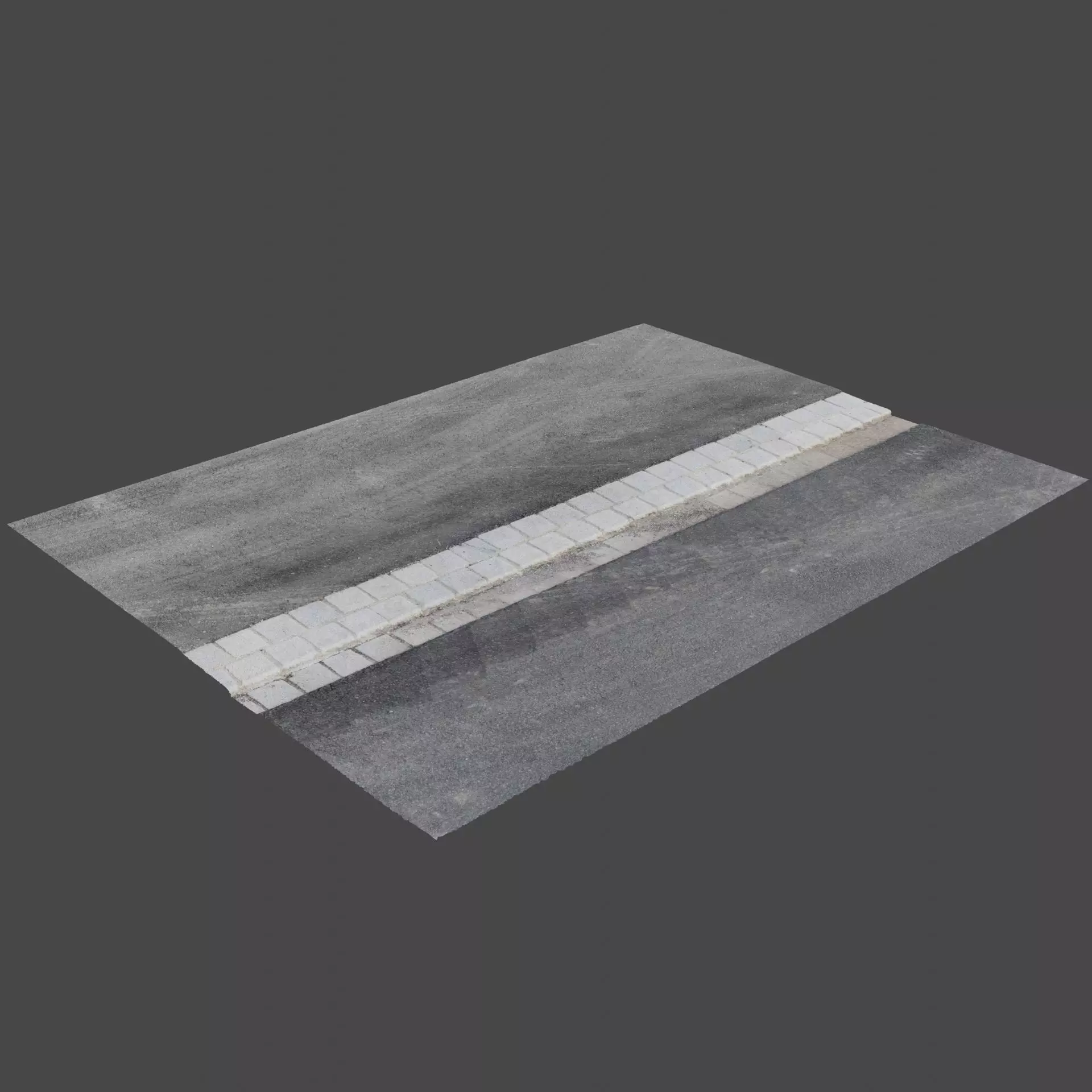 Sidewalk 1 road with line 3D model_0