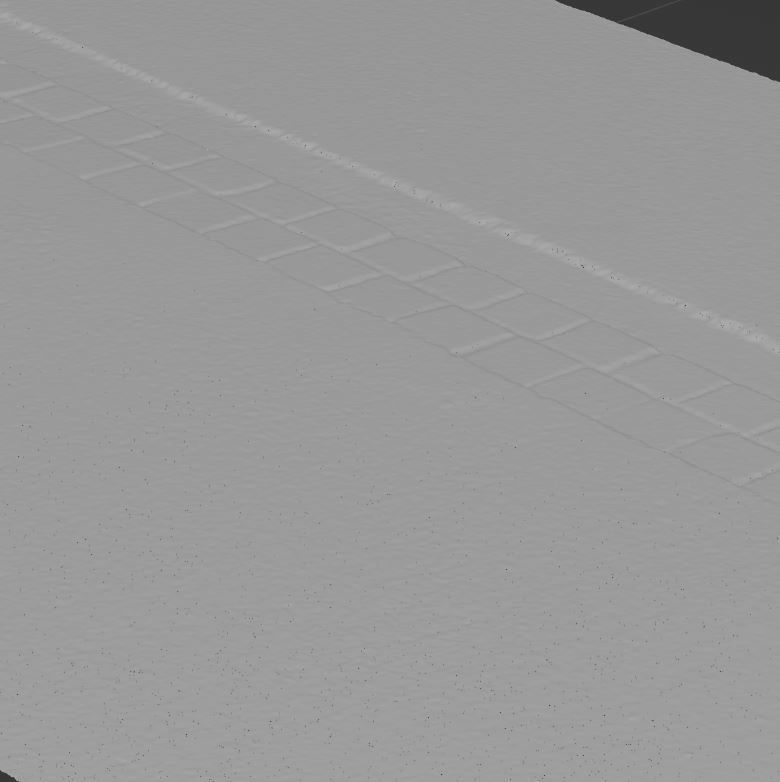 Sidewalk 1 road with line 3D model_24