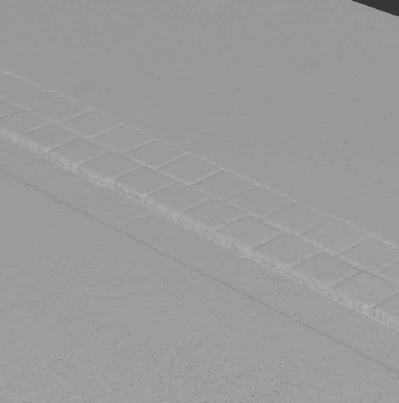Sidewalk 1 road with line 3D model_26