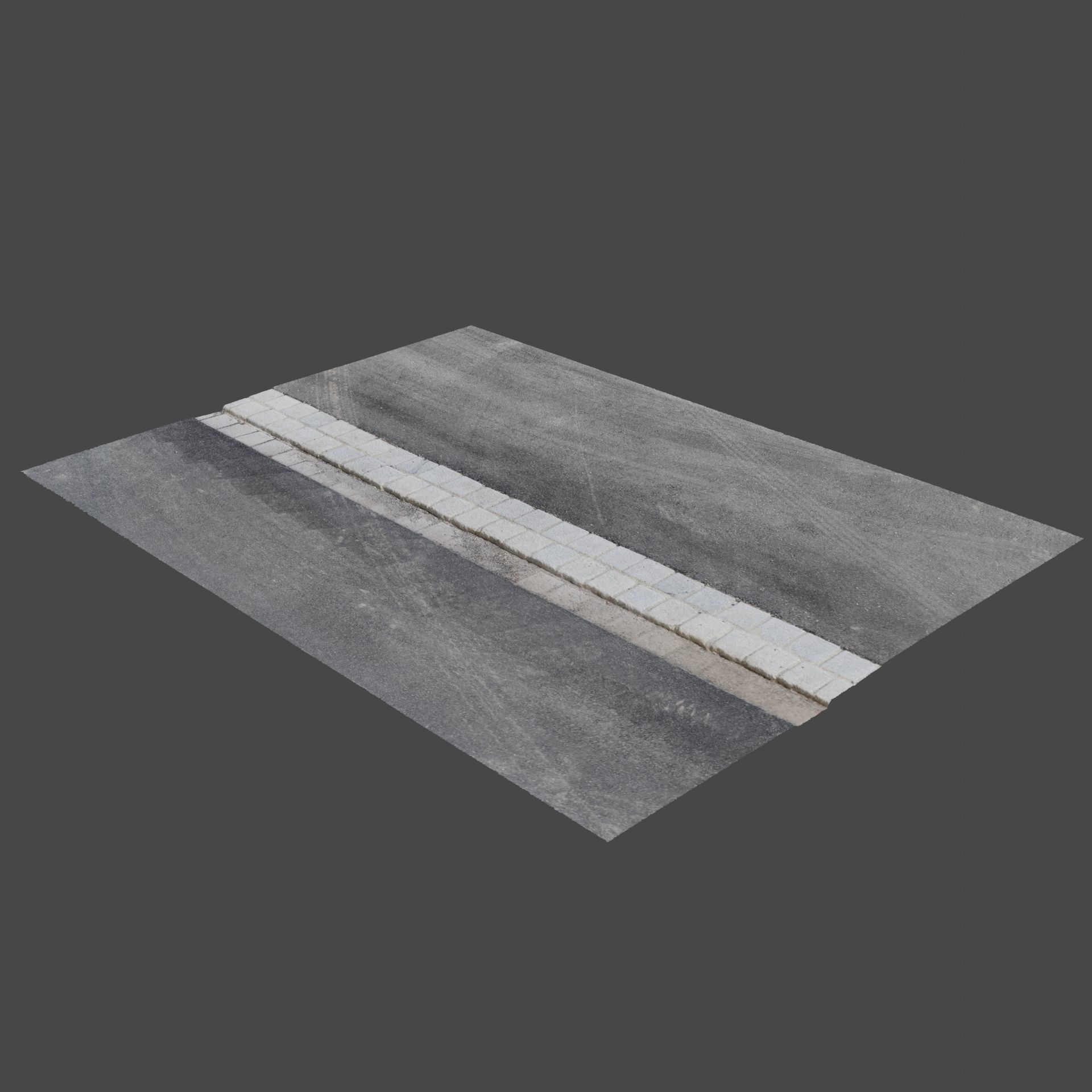 Sidewalk 1 road with line 3D model_3