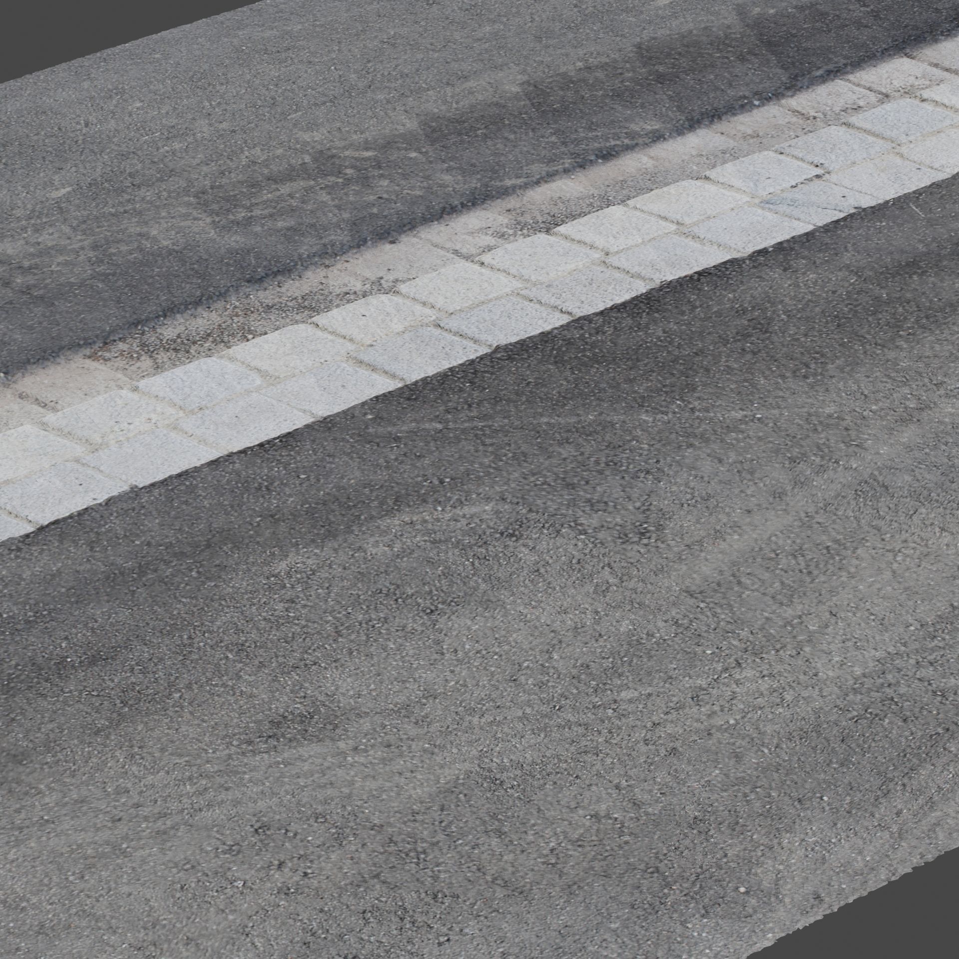 Sidewalk 1 road with line 3D model_6