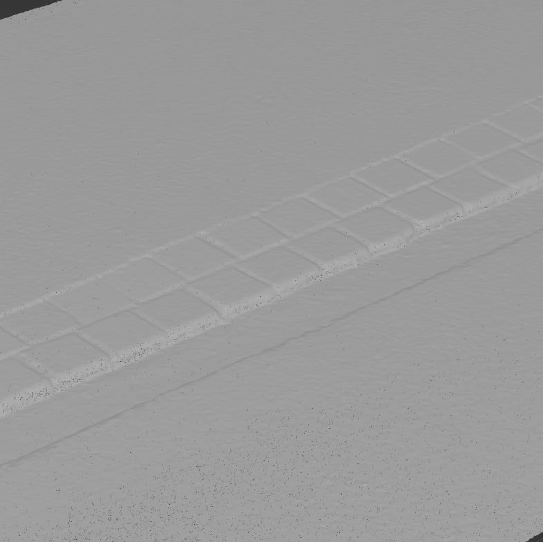 Sidewalk 1 road with line 3D model_23