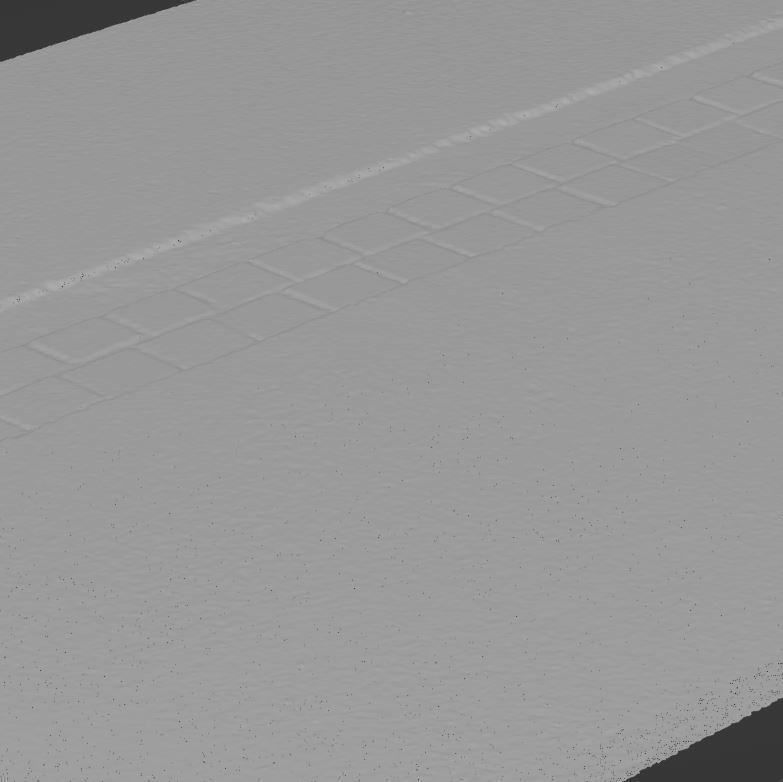 Sidewalk 1 road with line 3D model_25