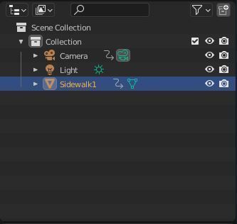 Sidewalk 1 road with line 3D model_8