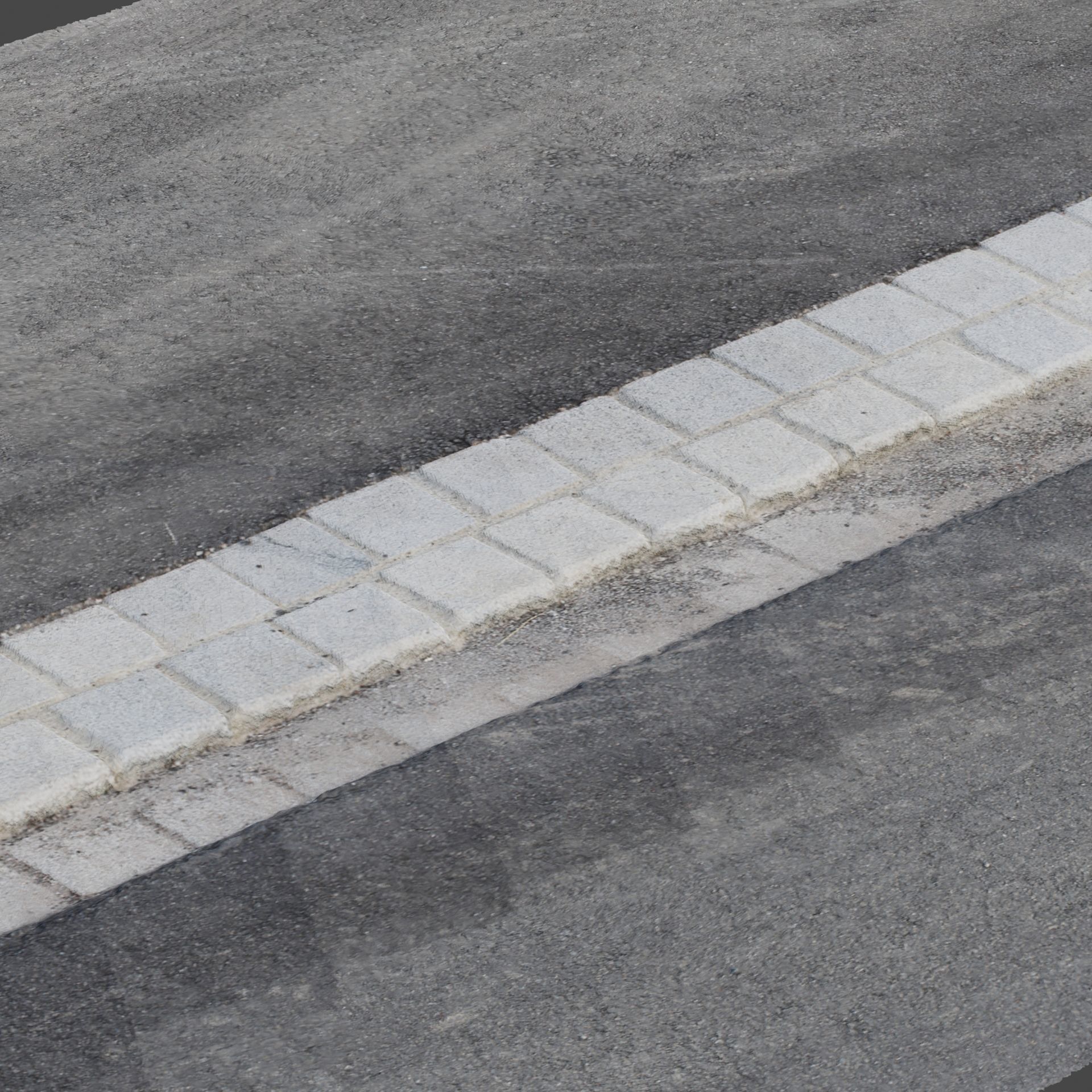 Sidewalk 1 road with line 3D model_4