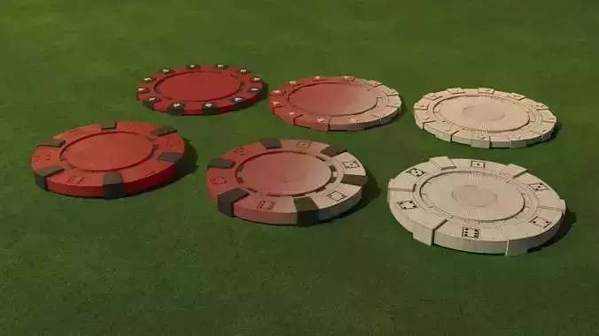 Poker chips 3D model