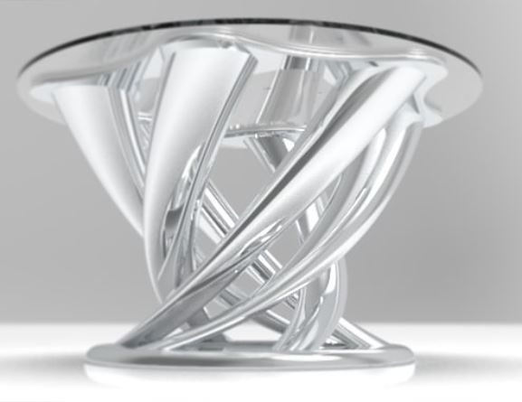 Spiral Coffee Table Low-poly 3D model_1