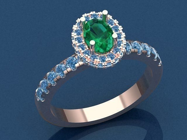 OVEL DIAMOND RING 3D print model