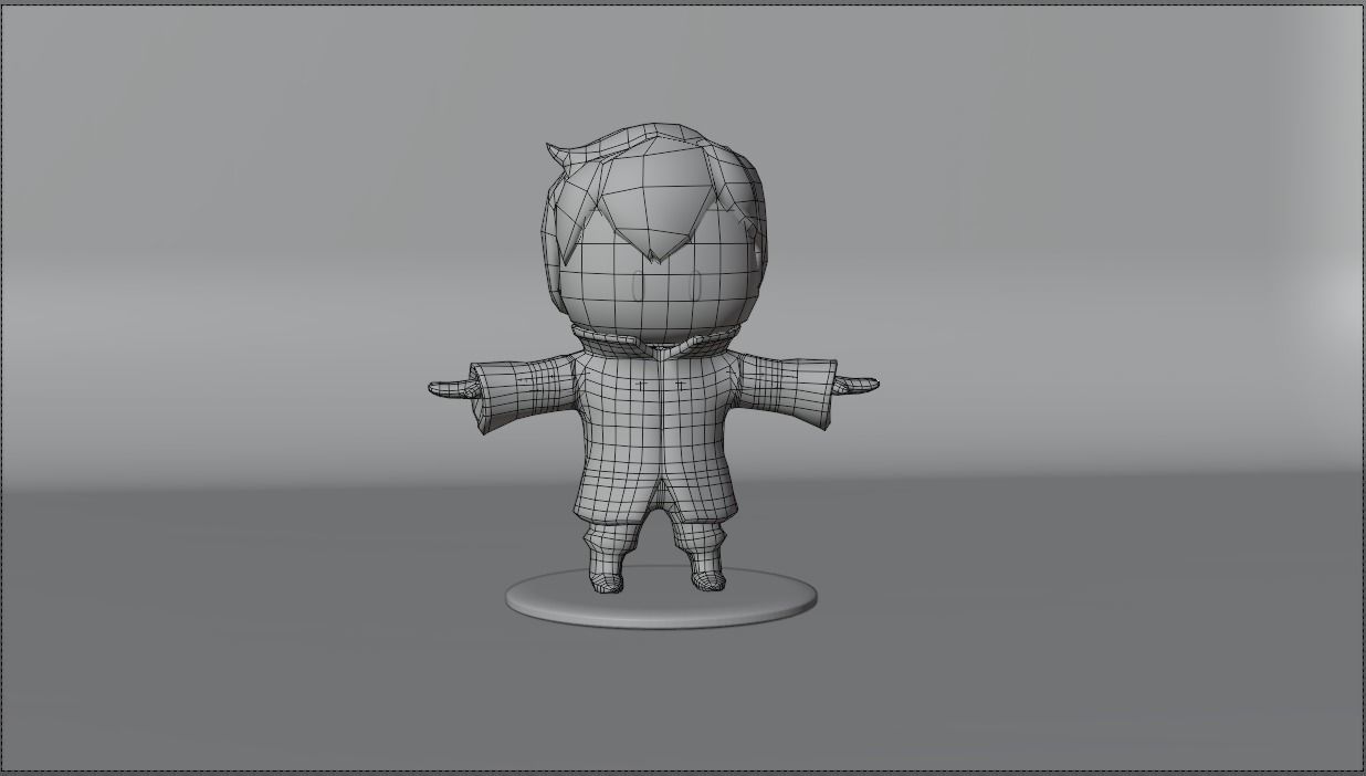 Low poly Stylised chibi character Low-poly 3D model_4