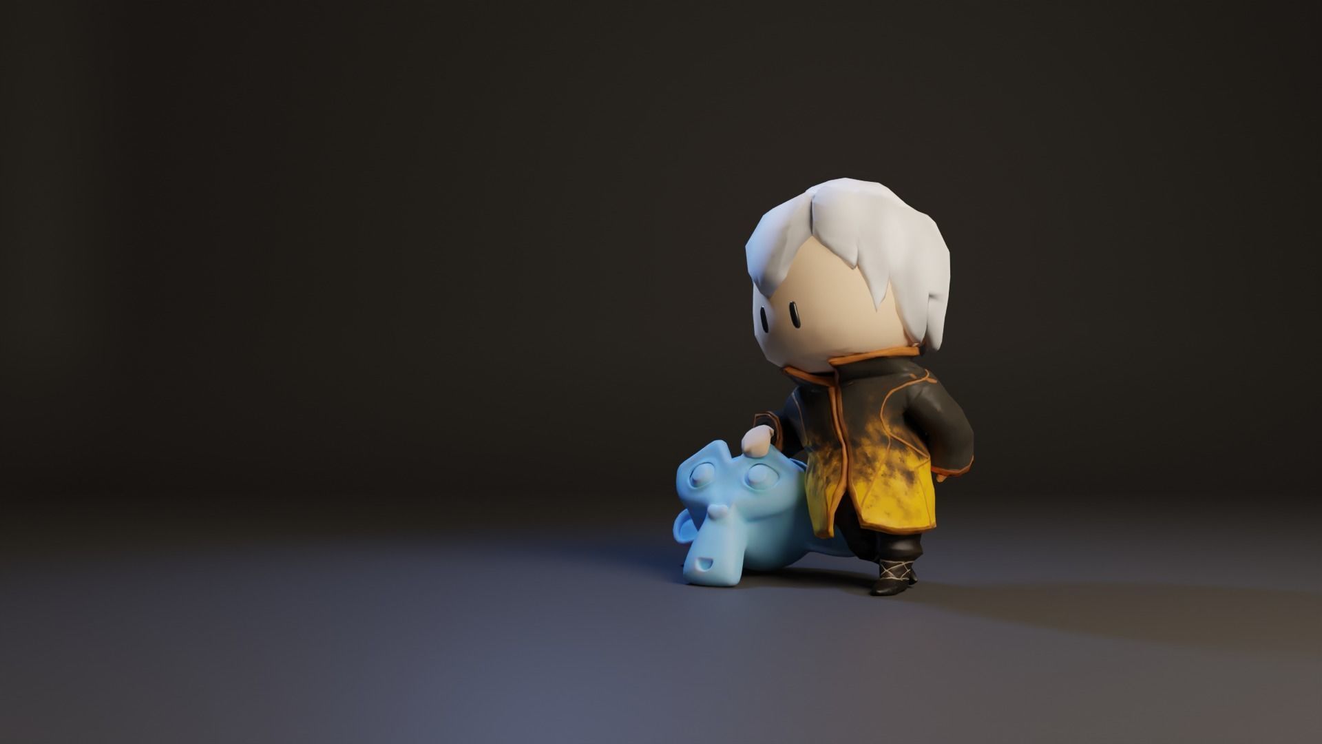 Low poly Stylised chibi character Low-poly 3D model_2