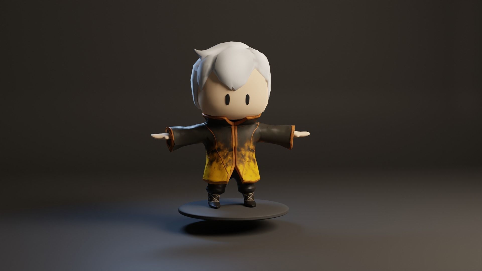 Low poly Stylised chibi character Low-poly 3D model_3