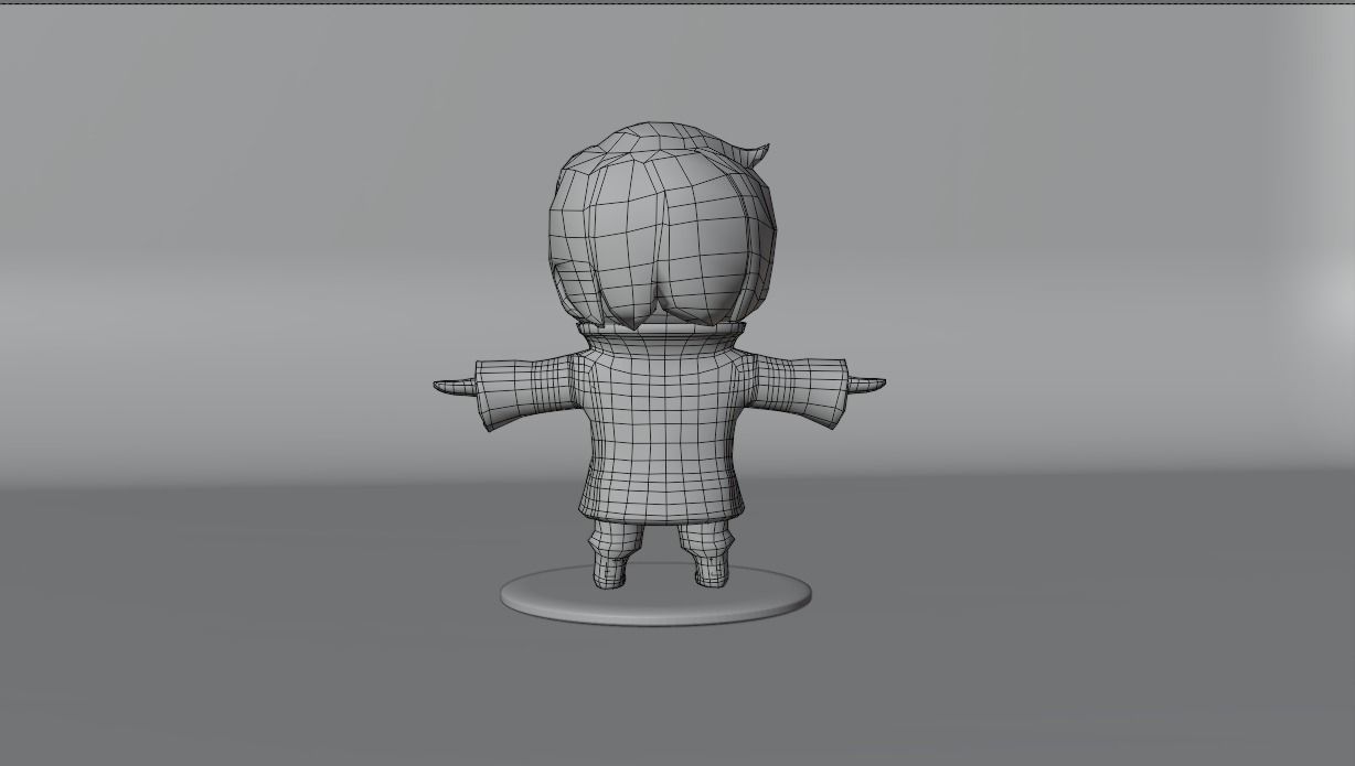 Low poly Stylised chibi character Low-poly 3D model_5