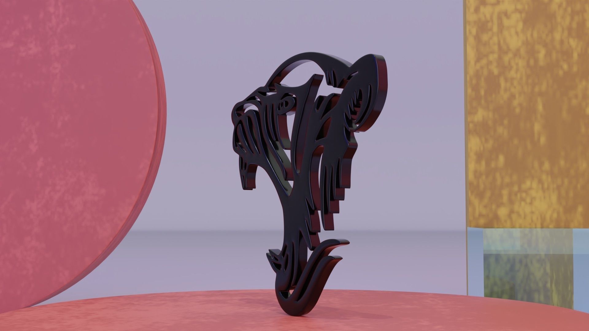 Tiger - Wall Art Low-poly 3D model_7