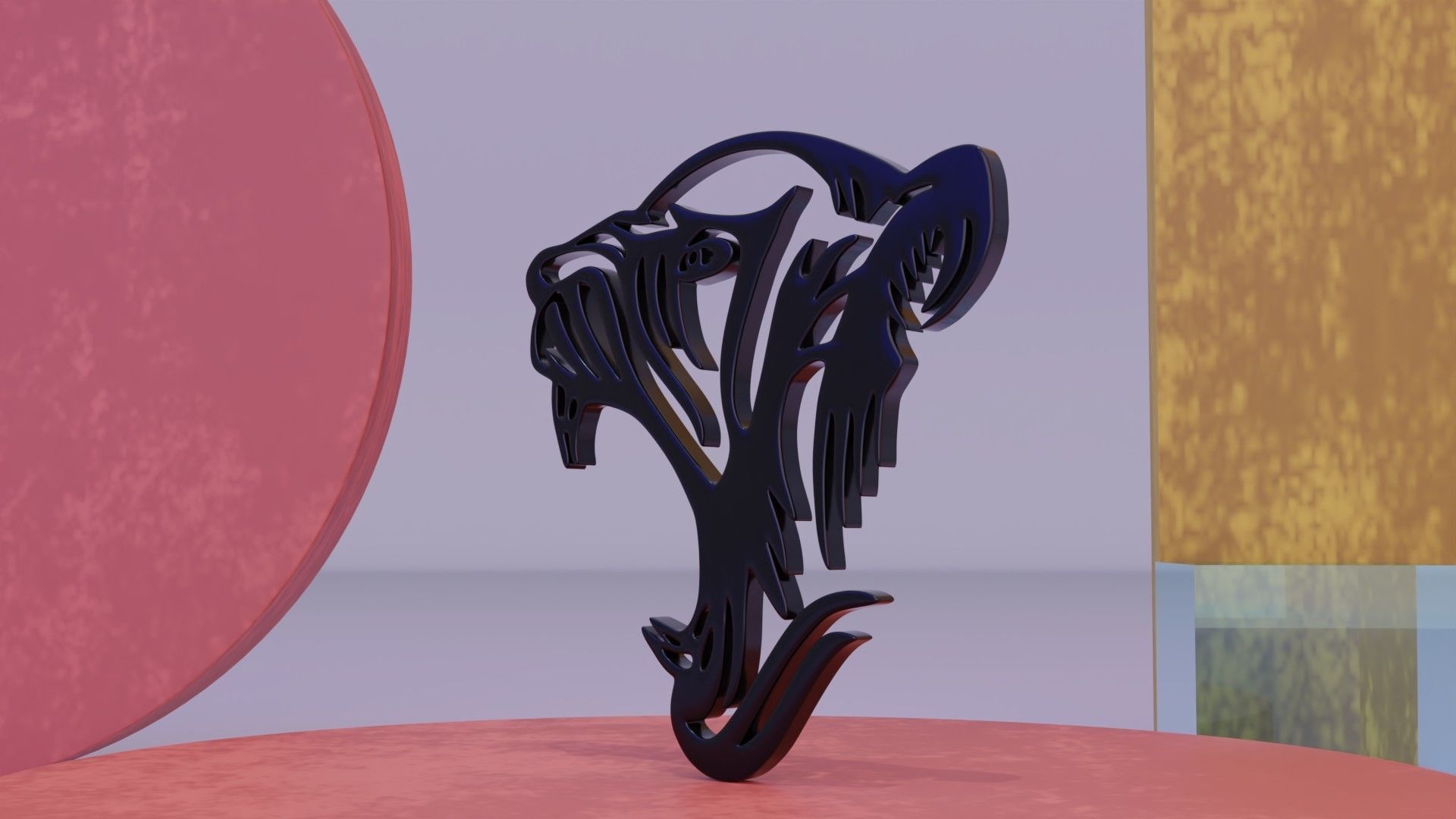 Tiger - Wall Art Low-poly 3D model_6