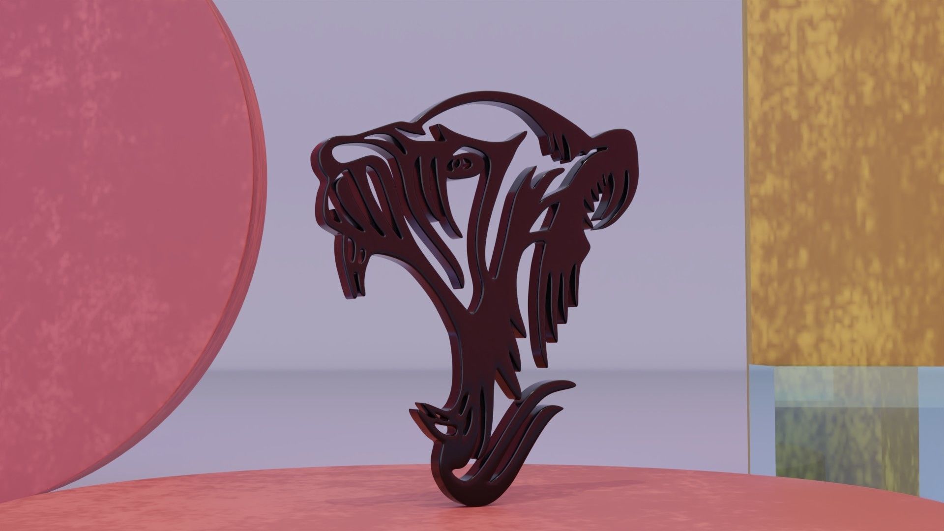 Tiger - Wall Art Low-poly 3D model_4