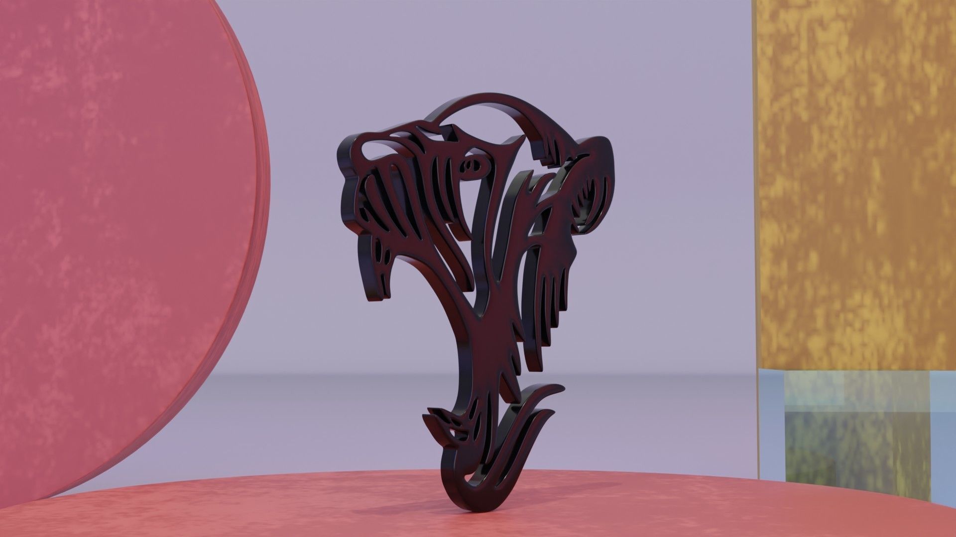 Tiger - Wall Art Low-poly 3D model_3