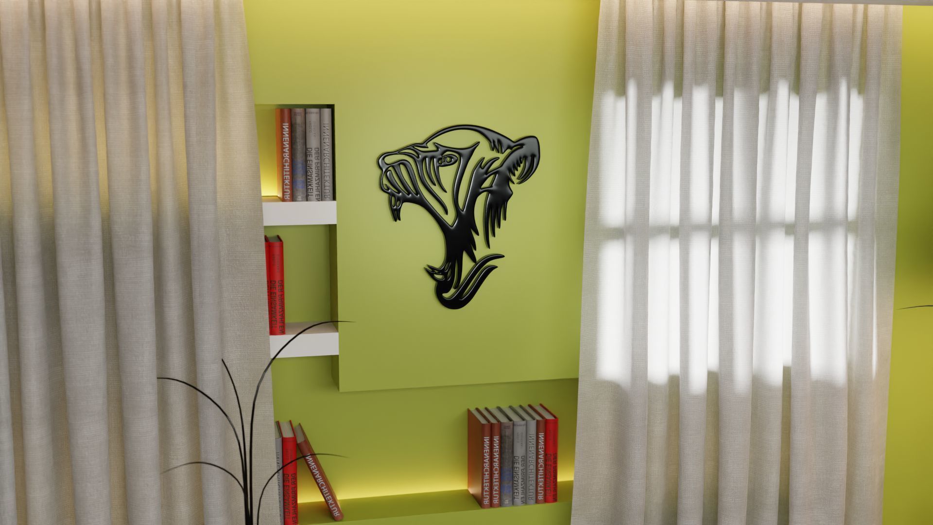 Tiger - Wall Art Low-poly 3D model_1