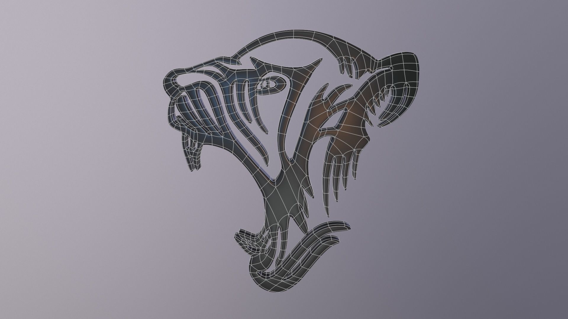 Tiger - Wall Art Low-poly 3D model_13