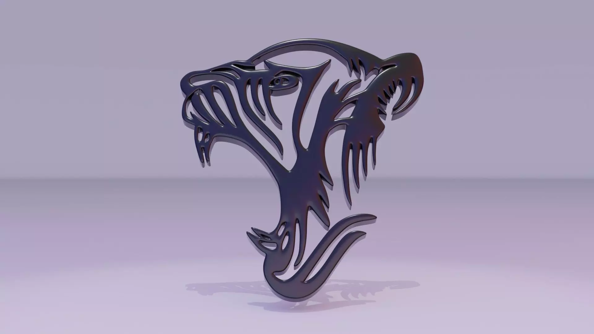 Tiger - Wall Art Low-poly 3D model_0