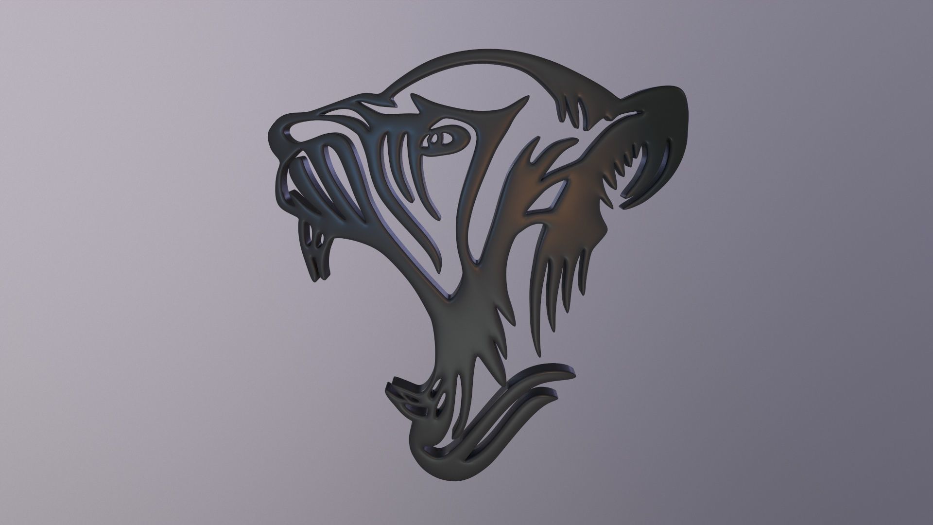 Tiger - Wall Art Low-poly 3D model_12