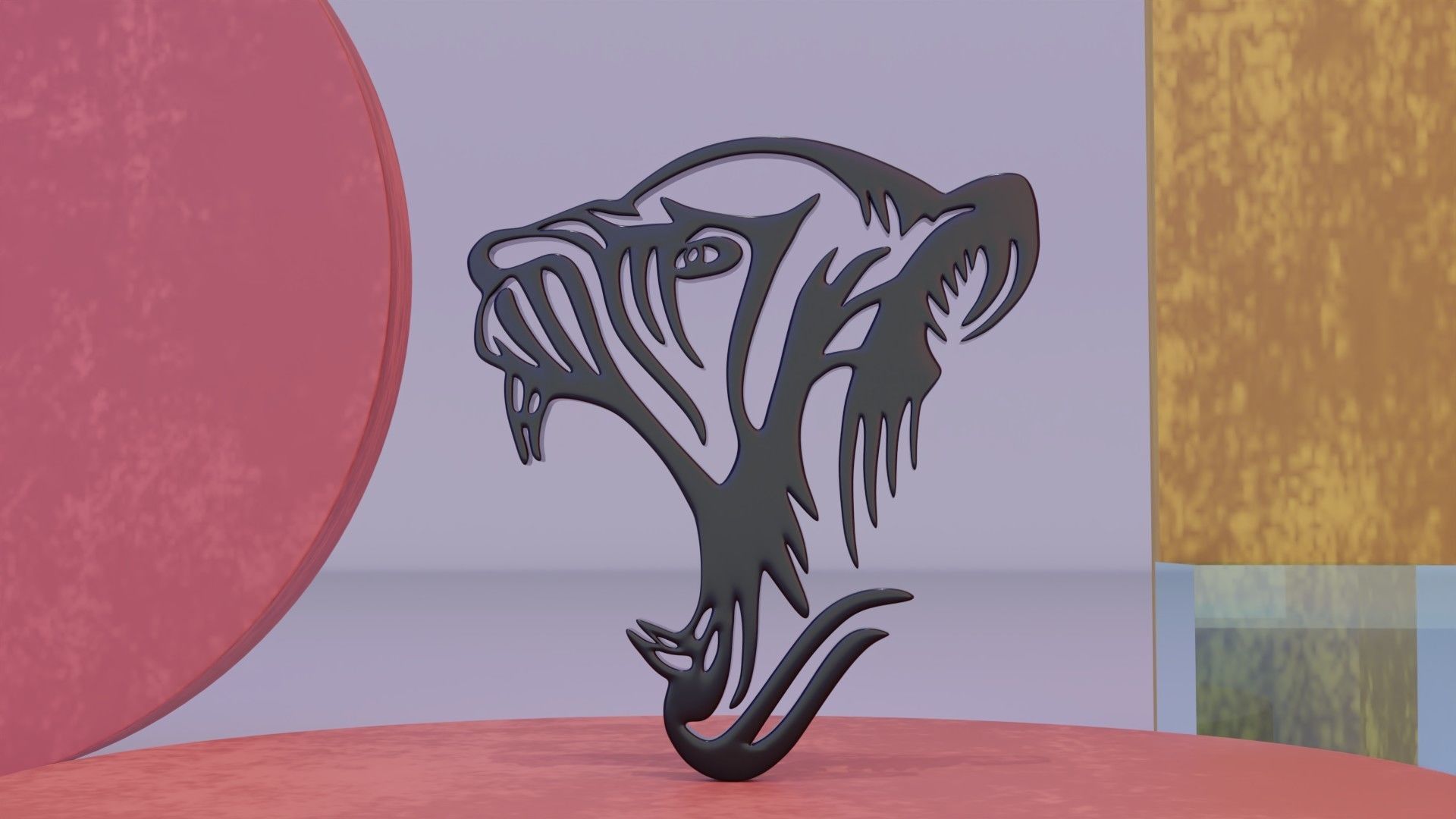 Tiger - Wall Art Low-poly 3D model_5