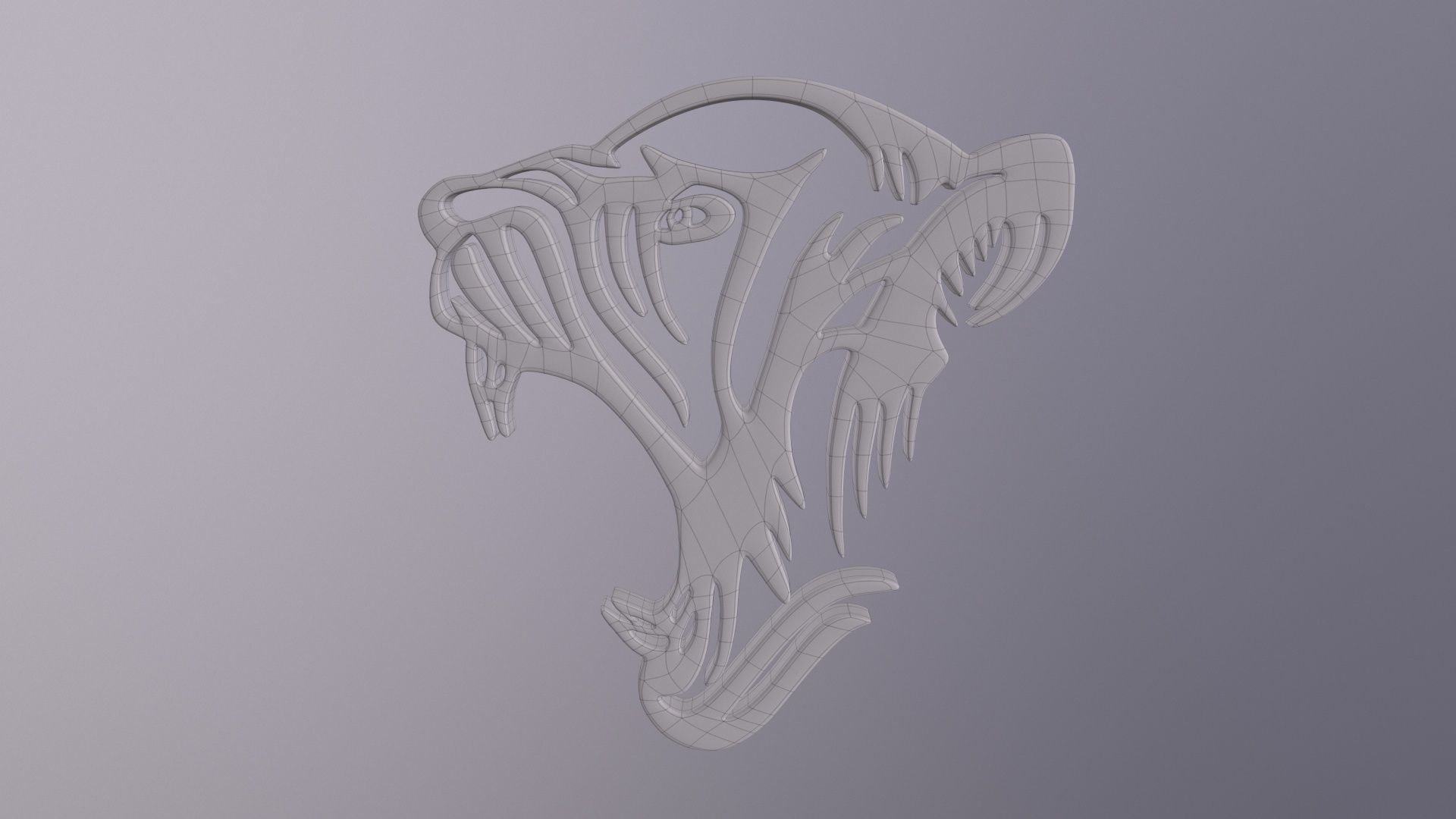 Tiger - Wall Art Low-poly 3D model_14