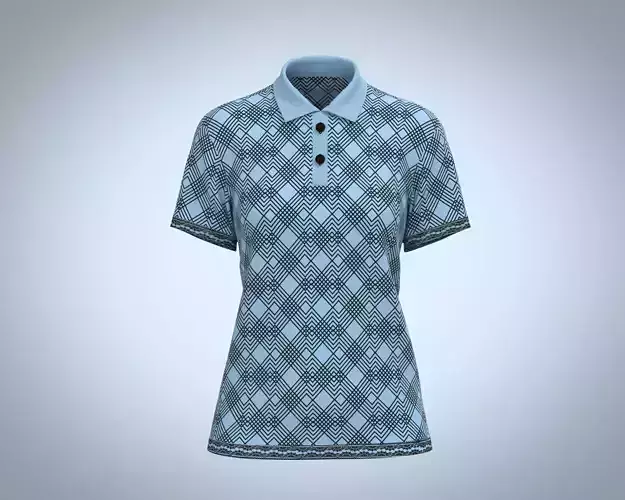 Polo-Ladies Blue Striped