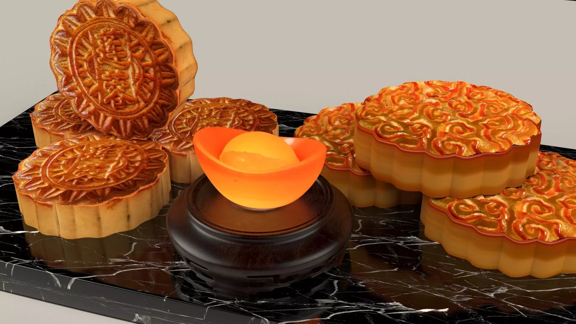 Chinese moon cake  3D model_0