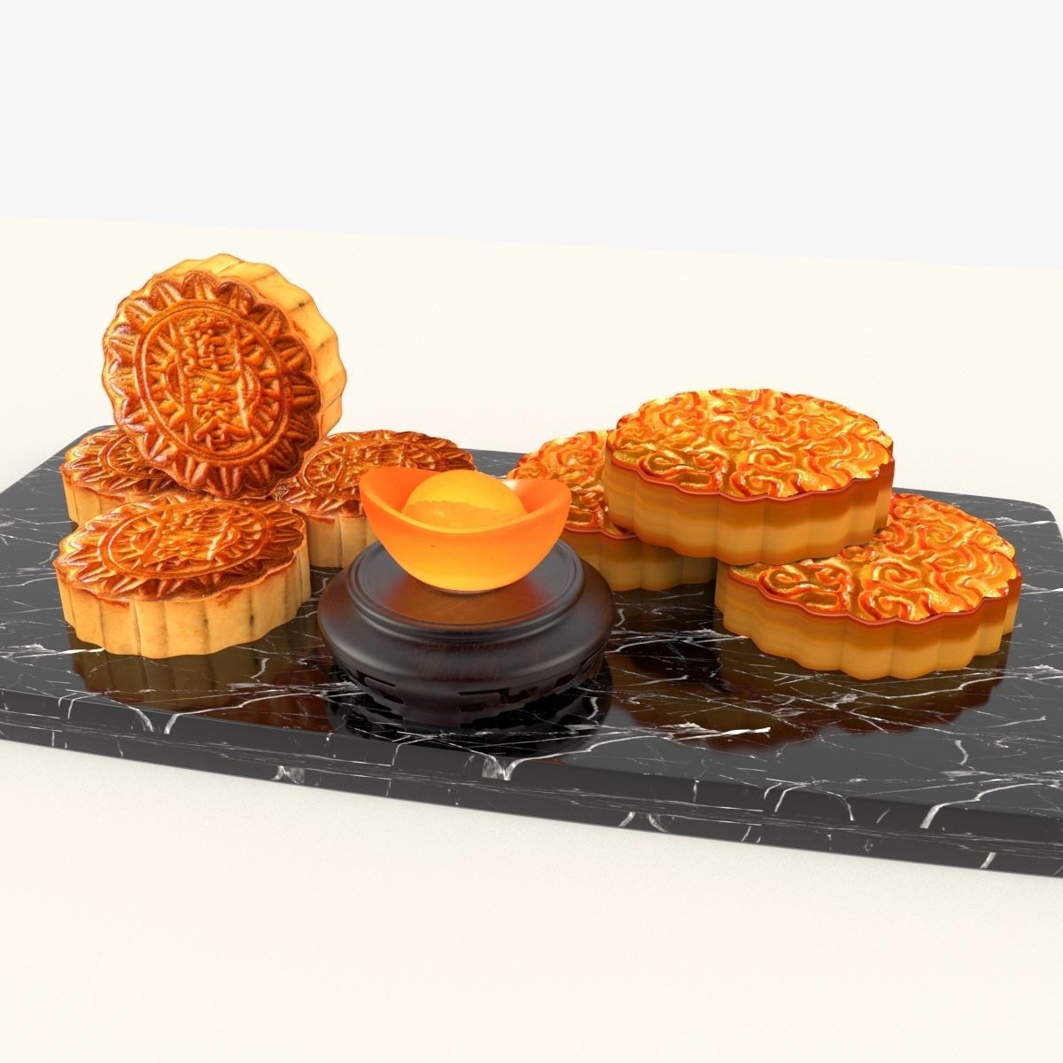 Chinese moon cake  3D model_8