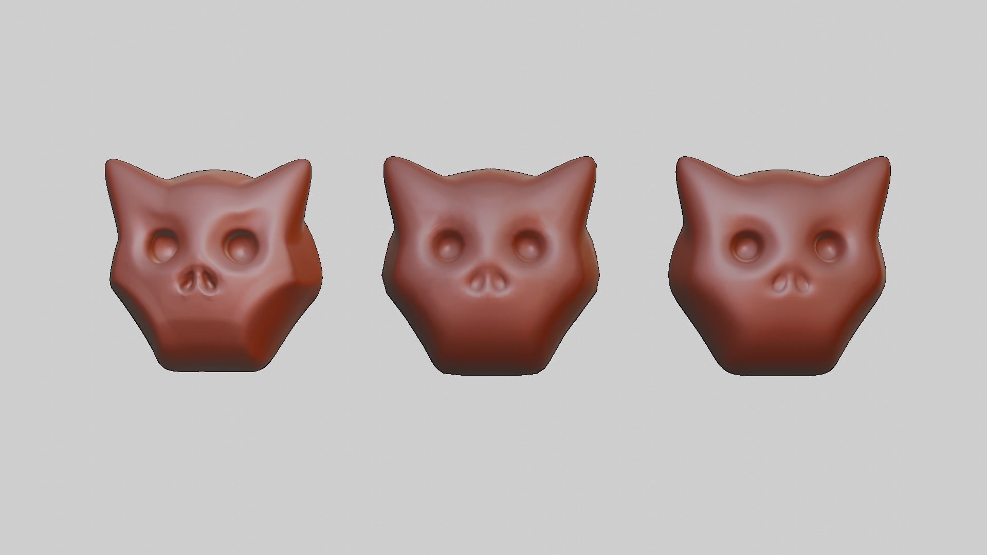 Stylized Evil Skull with cat ears or cute horns Low-poly 3D model_7